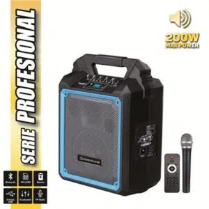 Altavoz autoamplificado pro200 6.5 200w con bateria + micro serie pro cool