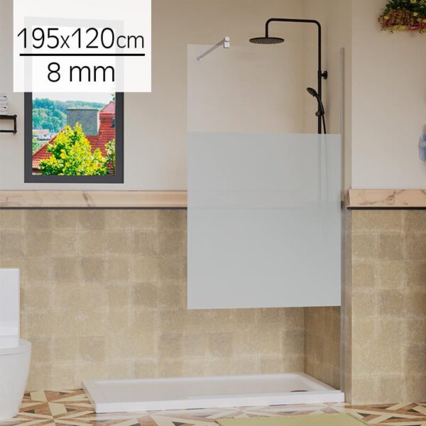 MAMPARA DUCHA 1 HOJA CRISTAL FIJO SERIE MIAMI BENOTTI (195X120CM 8MM)