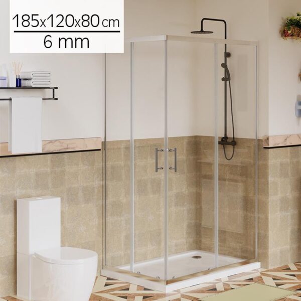 MAMPARA DUCHA RECT BENOTTI (185X120X80CM 6MM)